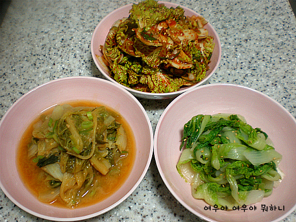 겉절이로 나물로 찌개로-겨울보약 봄동으로 차린 저녁상^^
