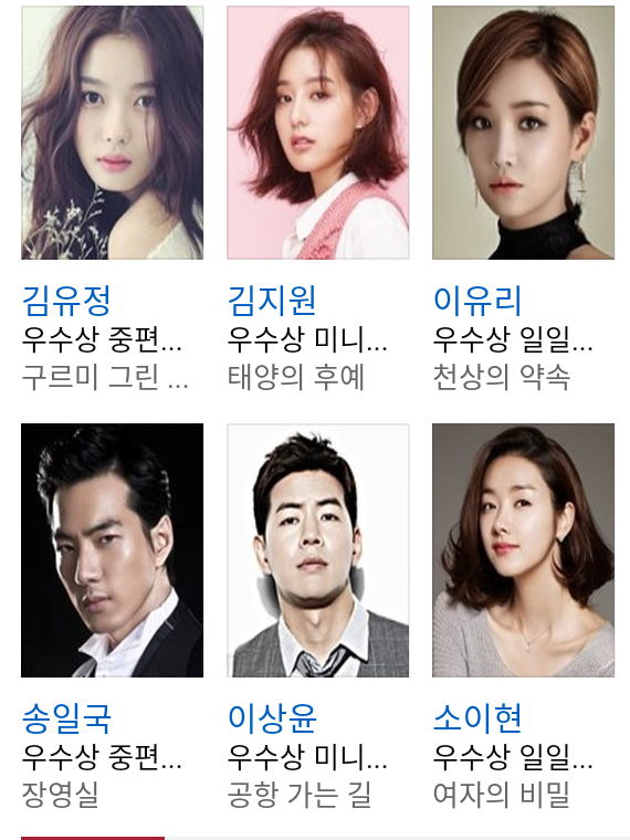  2016 KBS 연기대상 수상자 명단 | 인스티즈
