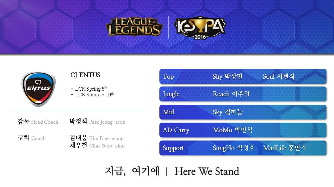 [LOL] 2016 kespa컵 로스터 & 12강 대진 및 일정 | 인스티즈