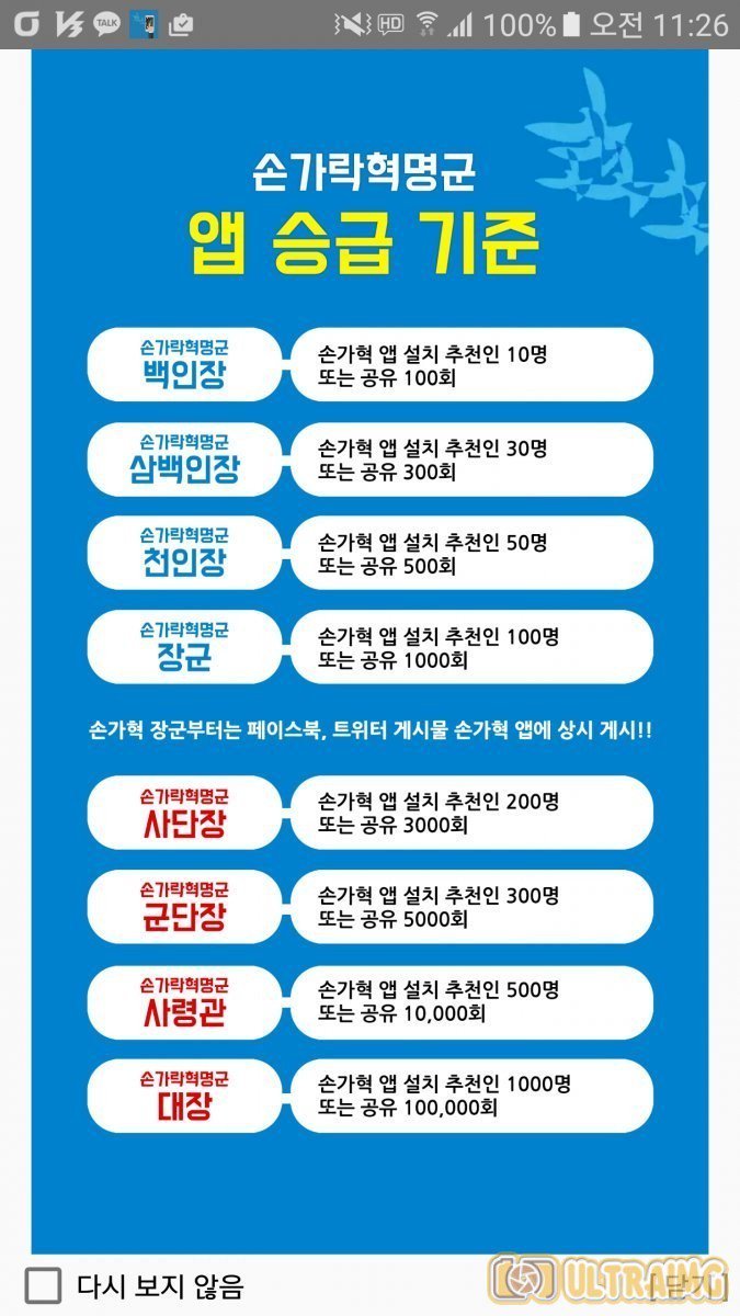 이재명 지지모임 손가락혁명군 등급표 | 인스티즈