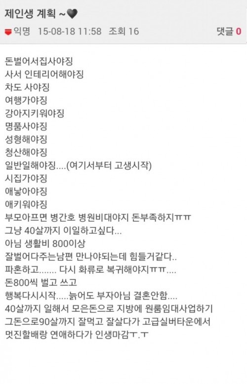 어느 직업여성의 흔한 인생계획 | 인스티즈