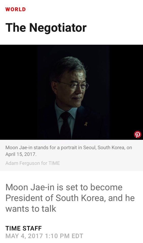 [번역] TIME 아시아판 커버 기사 : 협상가 문재인 | 인스티즈