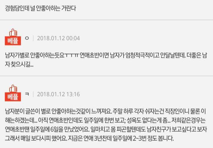 스킨쉽도 없고 자주 안보는 커플..헤어짐이 답인가요 | 인스티즈