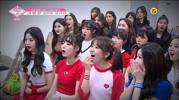 [프듀48] 맘마미아 1,2조 무대에 대한 연습생 리액션.jpg | 인스티즈