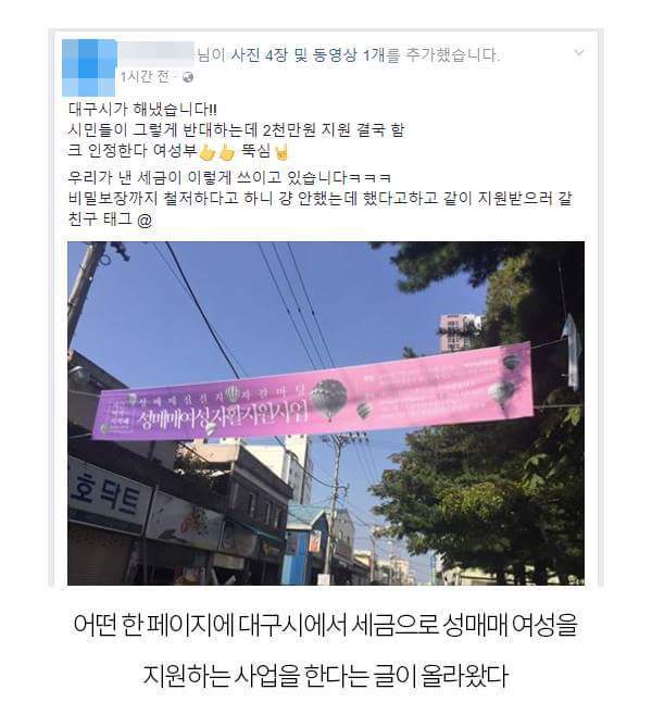 성매매 여성 자활 2,000만원 지급한다는 대구시 | 인스티즈