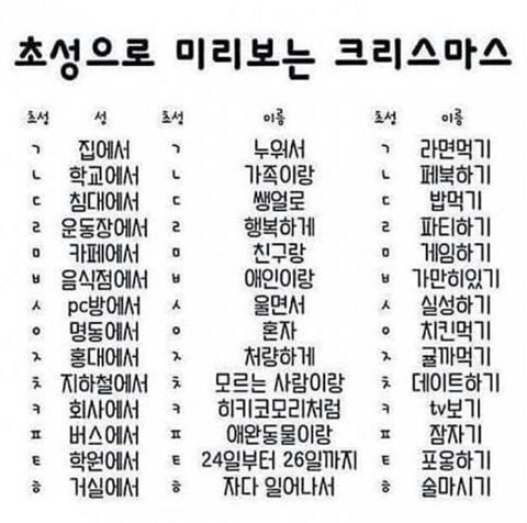 초성으로 미리보는 크리스마스 | 인스티즈