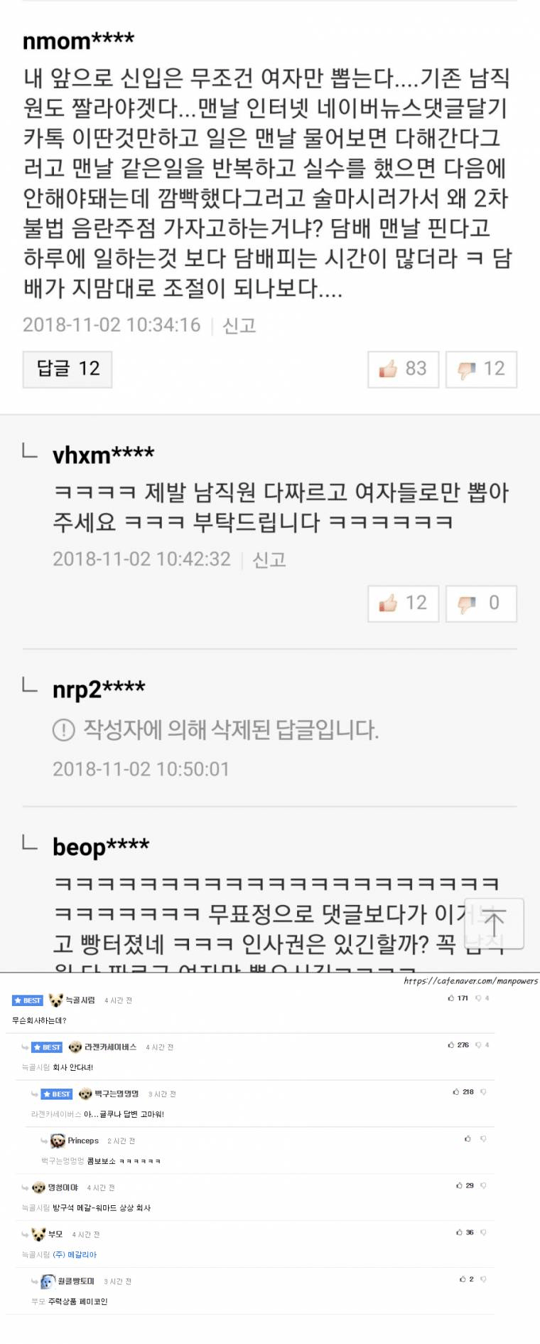 남직원 다 자르고 여자만 뽑겠다는 사장님 | 인스티즈