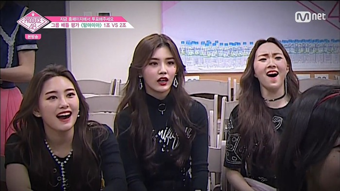 [프듀48] 맘마미아 1,2조 무대에 대한 연습생 리액션.jpg | 인스티즈